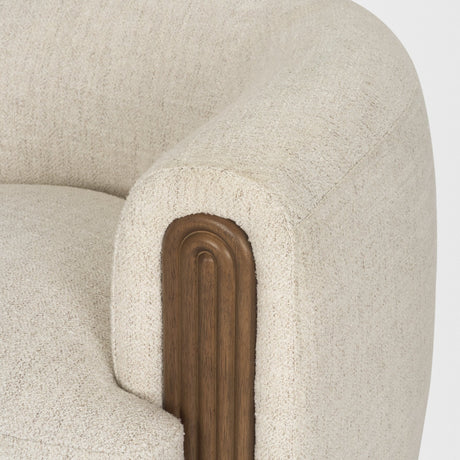 Kornelia Soft Oatmeal Fabric Barrel Accent Chair by Mercana at Eve Furniture