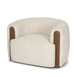 Kornelia Soft Oatmeal Fabric Barrel Accent Chair by Mercana at Eve Furniture