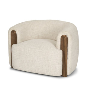 Kornelia Soft Oatmeal Fabric Barrel Accent Chair by Mercana at Eve Furniture