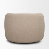 Kornelia Textured Mushroom Fabric Barrel Accent Chair by Mercana at Eve Furniture