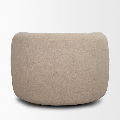 Kornelia Textured Mushroom Fabric Barrel Accent Chair by Mercana at Eve Furniture