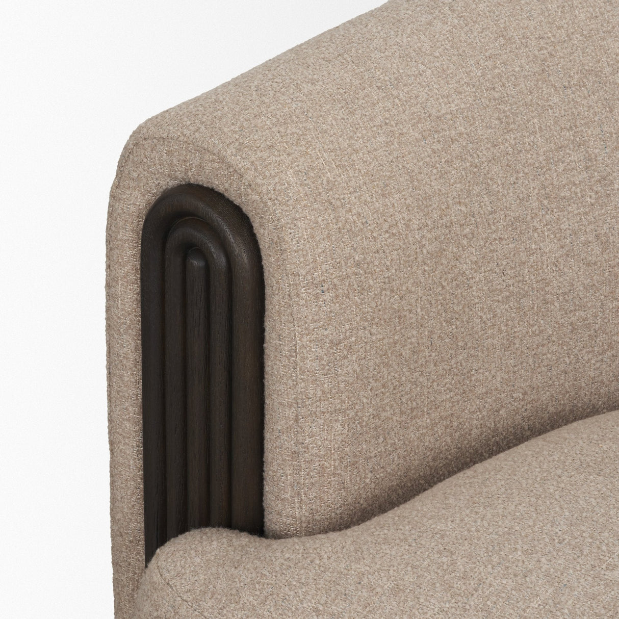 Kornelia Textured Mushroom Fabric Barrel Accent Chair by Mercana at Eve Furniture