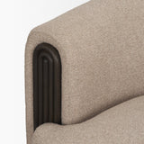 Kornelia Textured Mushroom Fabric Barrel Accent Chair by Mercana at Eve Furniture