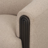 Kornelia Textured Mushroom Fabric Barrel Accent Chair by Mercana at Eve Furniture