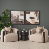Kornelia Textured Mushroom Fabric Barrel Accent Chair by Mercana at Eve Furniture