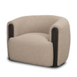 Kornelia Textured Mushroom Fabric Barrel Accent Chair by Mercana at Eve Furniture