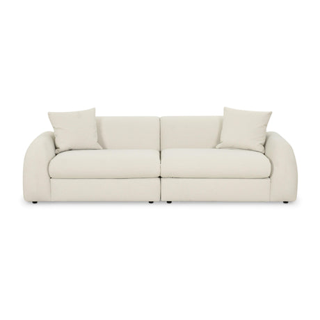 Kourtney Cream Faux Mohair 100" Sofa by TOV Furniture at Eve Furniture