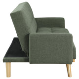 Kourtney Upholstered Track Arms Covertible Sofa Bed Sage Green