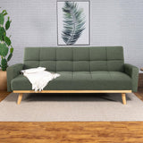 Kourtney Upholstered Track Arms Covertible Sofa Bed Sage Green