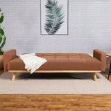 Kourtney Upholstered Track Arms Covertible Sofa Bed Terracotta