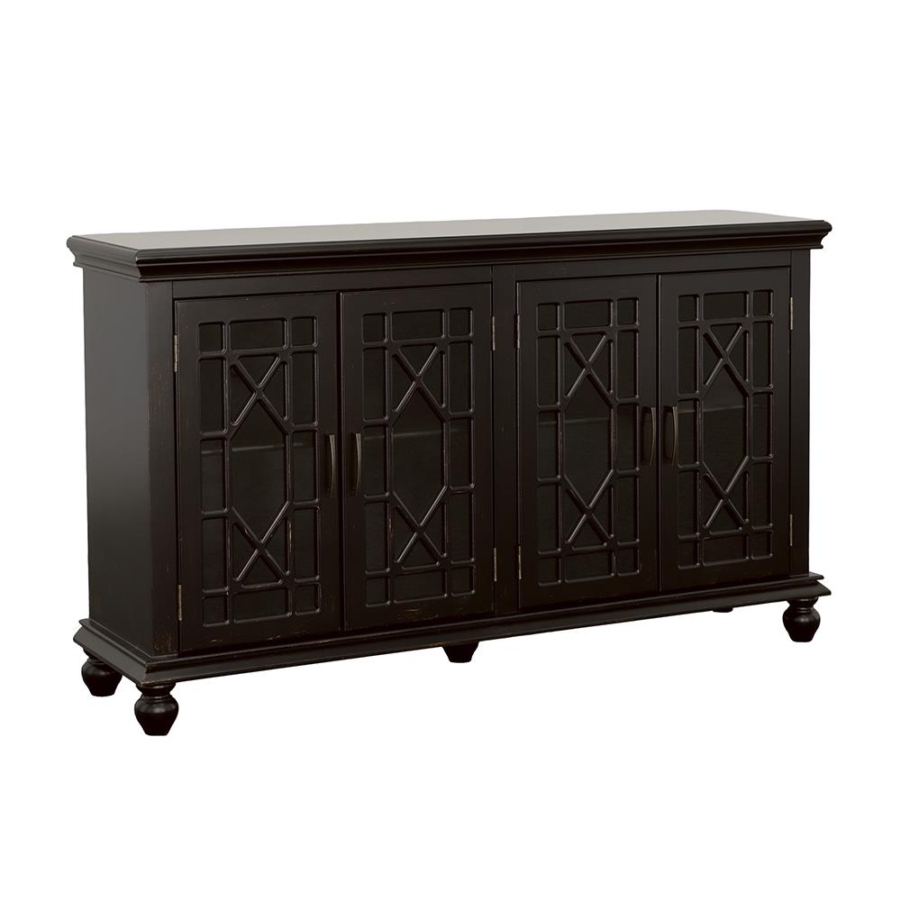 Kovu Black 4-Door Accent Cabinet