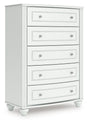 Kozlani White Chest of Drawers by Ashley at Eve Furniture