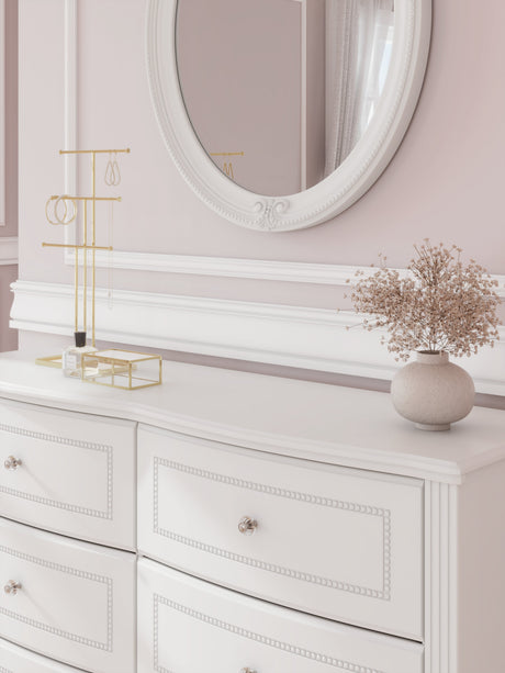 Kozlani White Dresser and Mirror by Ashley at Eve Furniture