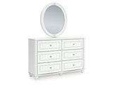 Kozlani White Dresser and Mirror by Ashley at Eve Furniture