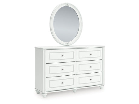 Kozlani White Dresser and Mirror by Ashley at Eve Furniture