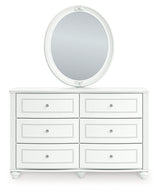Kozlani White Dresser and Mirror by Ashley at Eve Furniture