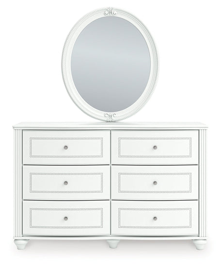 Kozlani White Dresser and Mirror by Ashley at Eve Furniture