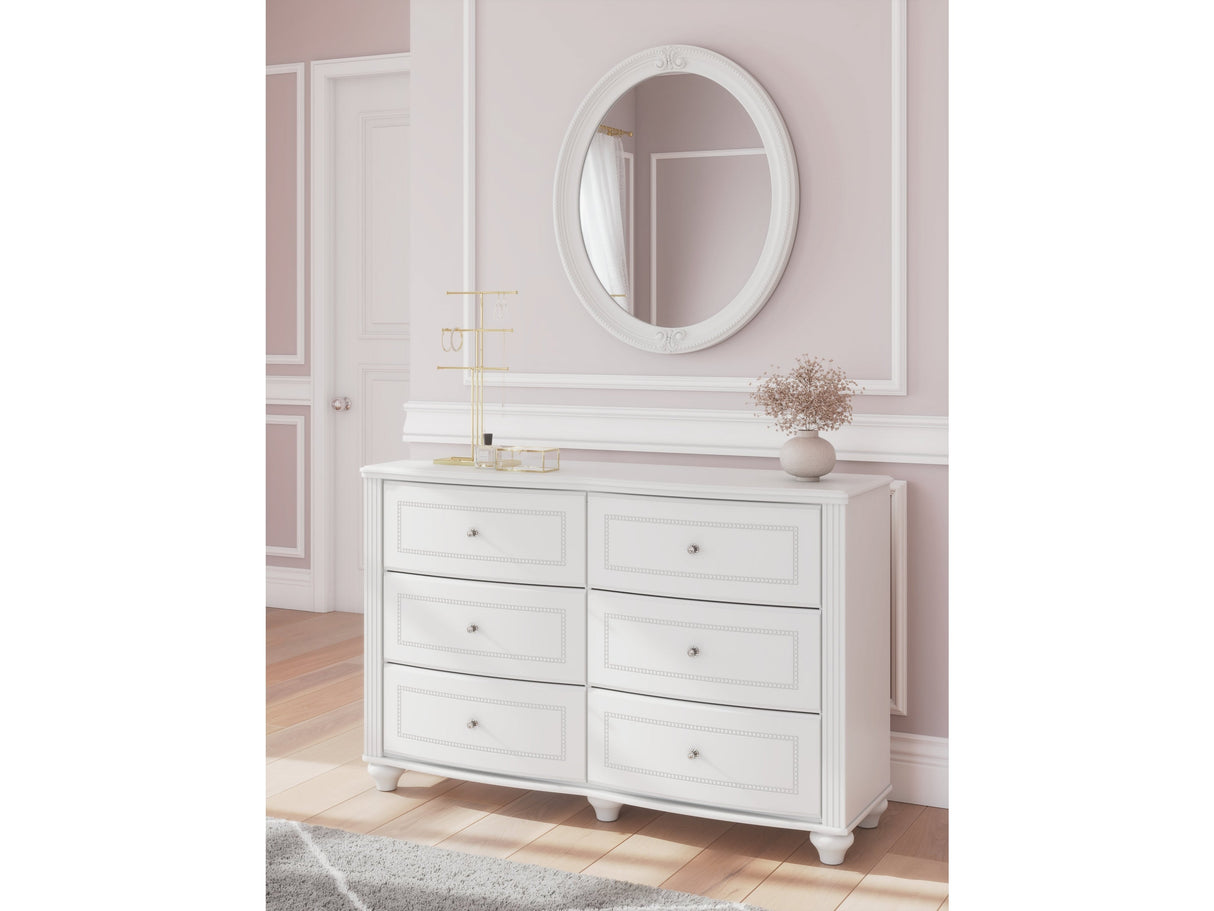 Kozlani White Dresser and Mirror by Ashley at Eve Furniture