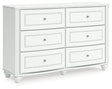 Kozlani White Dresser by ASHLEY FURNITURE at Eve Furniture