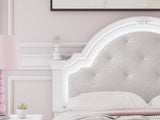 Kozlani White Full Upholstered Panel Bed by Ashley at Eve Furniture