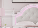 Kozlani White Full Upholstered Panel Bed by Ashley at Eve Furniture