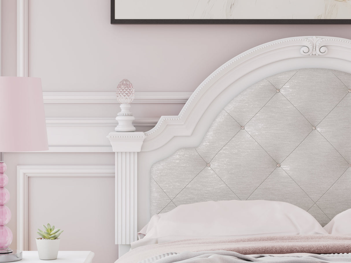 Kozlani White Full Upholstered Panel Bed by Ashley at Eve Furniture