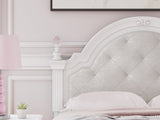 Kozlani White Full Upholstered Panel Bed by Ashley at Eve Furniture