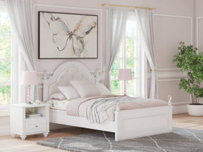Kozlani White Full Upholstered Panel Bed by Ashley at Eve Furniture