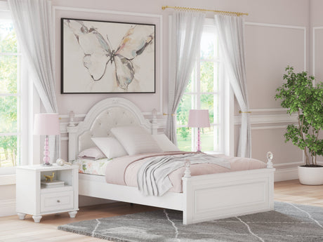 Kozlani White Full Upholstered Panel Bed by Ashley at Eve Furniture