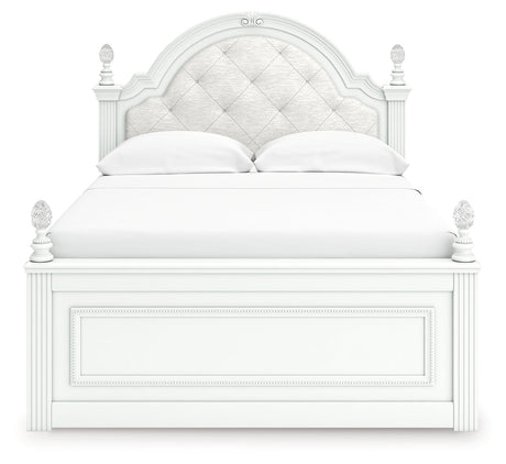 Kozlani White Full Upholstered Panel Bed by Ashley at Eve Furniture