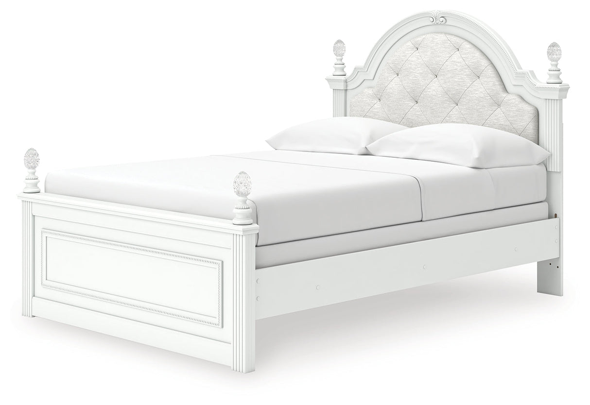 Kozlani White Full Upholstered Panel Bed by Ashley at Eve Furniture