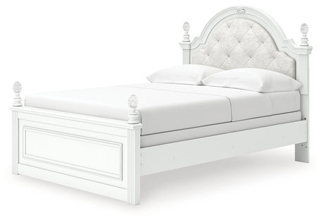 Kozlani White Full Upholstered Panel Bed by Ashley at Eve Furniture