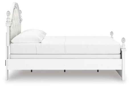 Kozlani White Full Upholstered Panel Bed by Ashley at Eve Furniture