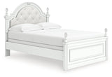 Kozlani White Full Upholstered Panel Bed, Dresser and Mirror by Ashley at Eve Furniture
