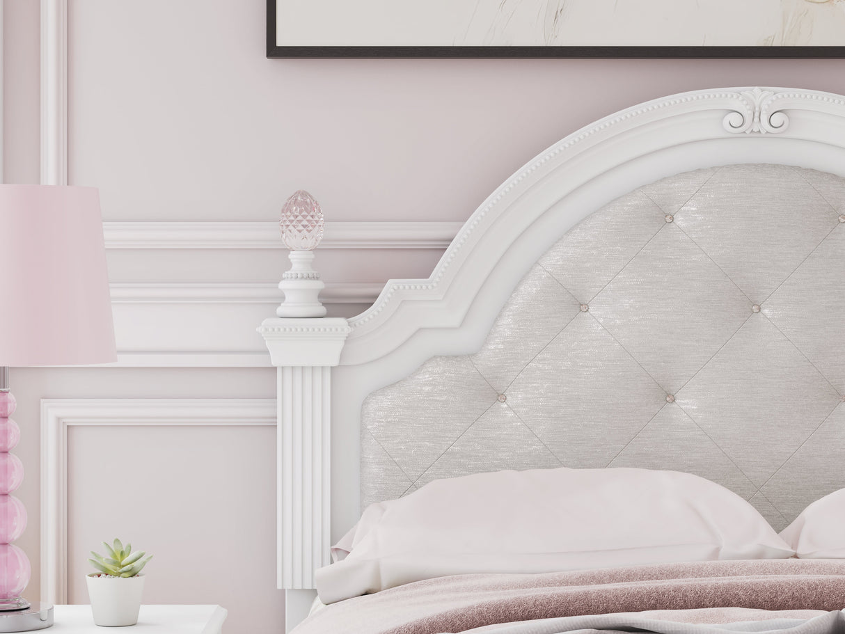 Kozlani White Full Upholstered Panel Storage Bed by Ashley at Eve Furniture