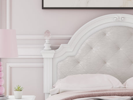 Kozlani White Full Upholstered Panel Storage Bed by Ashley at Eve Furniture