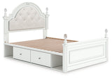Kozlani White Full Upholstered Panel Storage Bed by Ashley at Eve Furniture