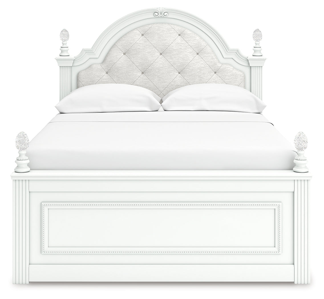 Kozlani White Full Upholstered Panel Storage Bed by Ashley at Eve Furniture