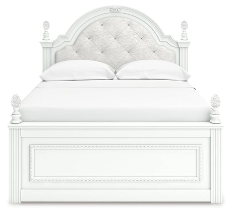 Kozlani White Full Upholstered Panel Storage Bed by Ashley at Eve Furniture