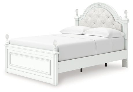 Kozlani White Full Upholstered Panel Storage Bed by Ashley at Eve Furniture