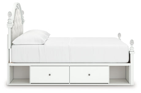 Kozlani White Full Upholstered Panel Storage Bed by Ashley at Eve Furniture