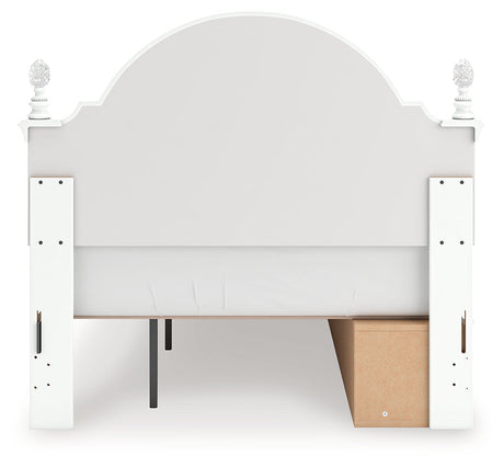 Kozlani White Full Upholstered Panel Storage Bed by Ashley at Eve Furniture