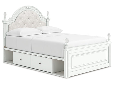 Kozlani White Full Upholstered Panel Storage Bed by Ashley at Eve Furniture