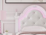 Kozlani White Twin Upholstered Panel Bed by Ashley at Eve Furniture