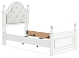 Kozlani White Twin Upholstered Panel Bed by Ashley at Eve Furniture