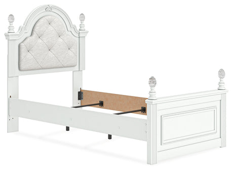 Kozlani White Twin Upholstered Panel Bed by Ashley at Eve Furniture