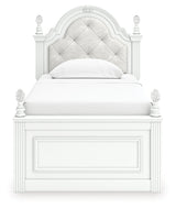 Kozlani White Twin Upholstered Panel Bed by Ashley at Eve Furniture
