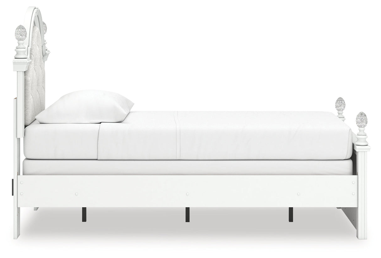 Kozlani White Twin Upholstered Panel Bed by Ashley at Eve Furniture