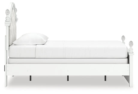 Kozlani White Twin Upholstered Panel Bed by Ashley at Eve Furniture