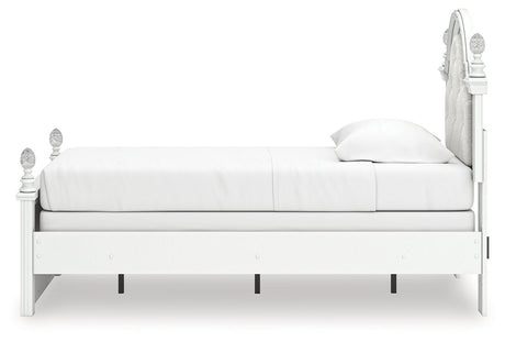 Kozlani White Twin Upholstered Panel Bed by Ashley at Eve Furniture